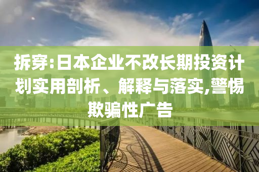 拆穿:日本企業(yè)不改長期投資計劃實用剖析、解釋與落實,警惕欺騙性廣告