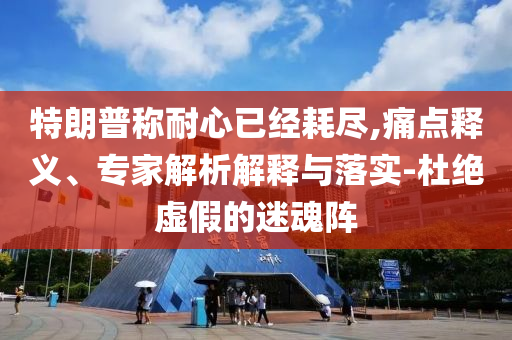 特朗普稱耐心已經(jīng)耗盡,痛點(diǎn)釋義、專家解析解釋與落實(shí)-杜絕虛假的迷魂陣