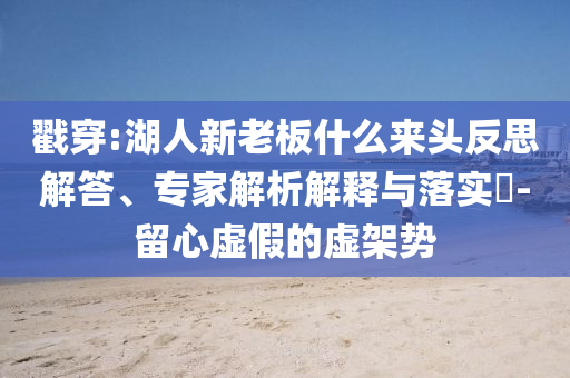 戳穿:湖人新老板什么來頭反思解答、專家解析解釋與落實?-留心虛假的虛架勢