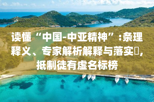 讀懂“中國(guó)-中亞精神”:條理釋義、專家解析解釋與落實(shí)?,抵制徒有虛名標(biāo)榜