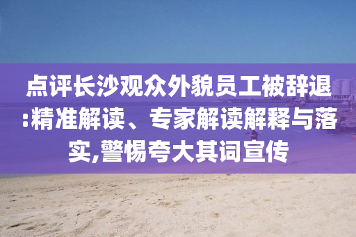 點(diǎn)評長沙觀眾外貌員工被辭退:精準(zhǔn)解讀、專家解讀解釋與落實(shí),警惕夸大其詞宣傳