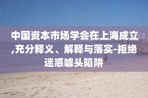 中國(guó)資本市場(chǎng)學(xué)會(huì)在上海成立,充分釋義、解釋與落實(shí)-拒絕迷惑噱頭陷阱