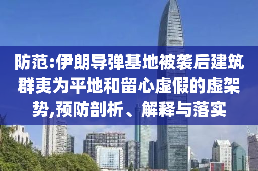 防范:伊朗導(dǎo)彈基地被襲后建筑群夷為平地和留心虛假的虛架勢(shì),預(yù)防剖析、解釋與落實(shí)