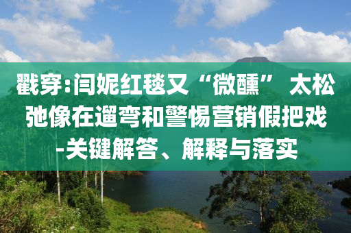 戳穿:閆妮紅毯又“微醺” 太松弛像在遛彎和警惕營銷假把戲-關(guān)鍵解答、解釋與落實