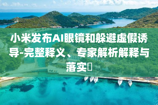 小米發(fā)布AI眼鏡和躲避虛假誘導(dǎo)-完整釋義、專(zhuān)家解析解釋與落實(shí)?