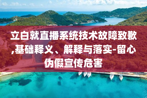 立白就直播系統(tǒng)技術(shù)故障致歉,基礎(chǔ)釋義、解釋與落實-留心偽假宣傳危害