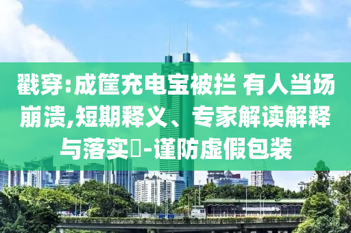 戳穿:成筐充電寶被攔 有人當場崩潰,短期釋義、專家解讀解釋與落實?-謹防虛假包裝