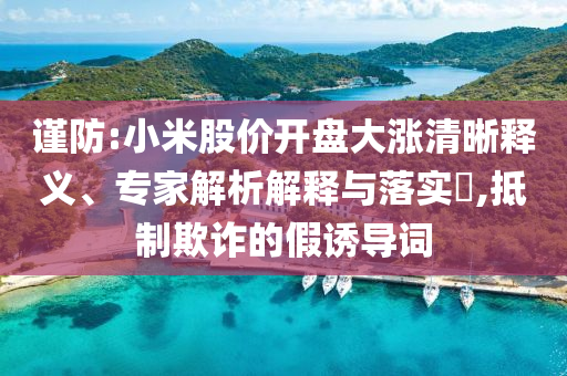 謹(jǐn)防:小米股價(jià)開(kāi)盤大漲清晰釋義、專家解析解釋與落實(shí)?,抵制欺詐的假誘導(dǎo)詞