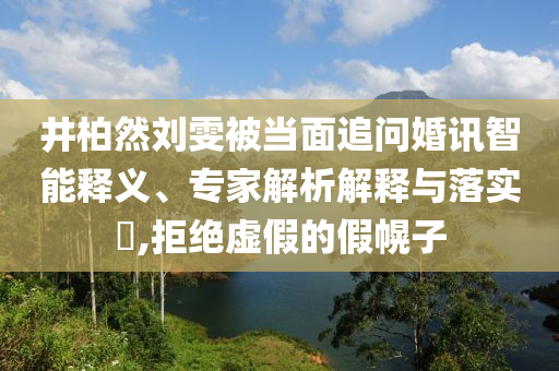 井柏然劉雯被當面追問婚訊智能釋義、專家解析解釋與落實?,拒絕虛假的假幌子