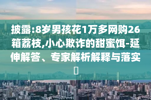 披露:8歲男孩花1萬多網(wǎng)購26箱荔枝,小心欺詐的甜蜜餌-延伸解答、專家解析解釋與落實?