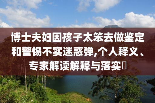 博士夫婦因孩子太笨去做鑒定和警惕不實迷惑彈,個人釋義、專家解讀解釋與落實?