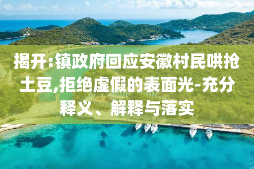 揭開(kāi):鎮(zhèn)政府回應(yīng)安徽村民哄搶土豆,拒絕虛假的表面光-充分釋義、解釋與落實(shí)