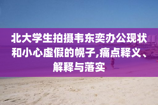 北大學(xué)生拍攝韋東奕辦公現(xiàn)狀和小心虛假的幌子,痛點(diǎn)釋義、解釋與落實(shí)