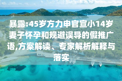 暴露:45歲方力申官宣小14歲妻子懷孕和規(guī)避誤導(dǎo)的假推廣語(yǔ),方案解讀、專家解析解釋與落實(shí)
