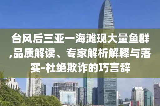 臺(tái)風(fēng)后三亞一海灘現(xiàn)大量魚群,品質(zhì)解讀、專家解析解釋與落實(shí)-杜絕欺詐的巧言辭