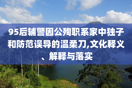 95后輔警因公殉職系家中獨子和防范誤導(dǎo)的溫柔刀,文化釋義、解釋與落實