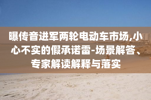 曝傳音進(jìn)軍兩輪電動(dòng)車(chē)市場(chǎng),小心不實(shí)的假承諾雷-場(chǎng)景解答、專(zhuān)家解讀解釋與落實(shí)