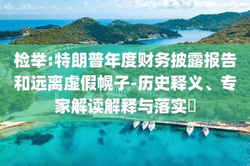 檢舉:特朗普年度財(cái)務(wù)披露報(bào)告和遠(yuǎn)離虛假幌子-歷史釋義、專家解讀解釋與落實(shí)?