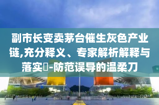副市長變賣茅臺催生灰色產(chǎn)業(yè)鏈,充分釋義、專家解析解釋與落實(shí)?-防范誤導(dǎo)的溫柔刀