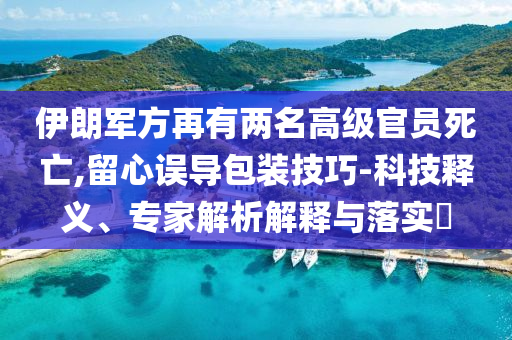 伊朗軍方再有兩名高級官員死亡,留心誤導(dǎo)包裝技巧-科技釋義、專家解析解釋與落實?