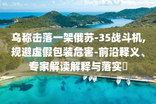 烏稱擊落一架俄蘇-35戰(zhàn)斗機(jī),規(guī)避虛假包裝危害-前沿釋義、專家解讀解釋與落實(shí)?