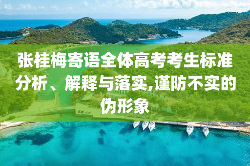 張桂梅寄語全體高考考生標(biāo)準(zhǔn)分析、解釋與落實(shí),謹(jǐn)防不實(shí)的偽形象