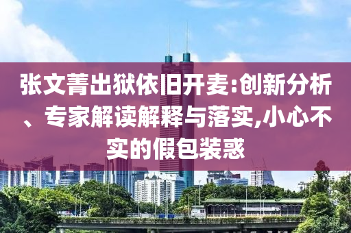 張文菁出獄依舊開麥:創(chuàng)新分析、專家解讀解釋與落實(shí),小心不實(shí)的假包裝惑
