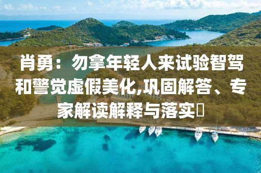 肖勇：勿拿年輕人來(lái)試驗(yàn)智駕和警覺(jué)虛假美化,鞏固解答、專(zhuān)家解讀解釋與落實(shí)?