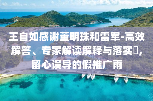 王自如感謝董明珠和雷軍-高效解答、專家解讀解釋與落實(shí)?,留心誤導(dǎo)的假推廣雨