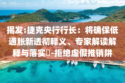 揭發(fā):捷克央行行長(zhǎng)：將確保低通脹新透徹釋義、專家解讀解釋與落實(shí)?-拒絕虛假推銷阱