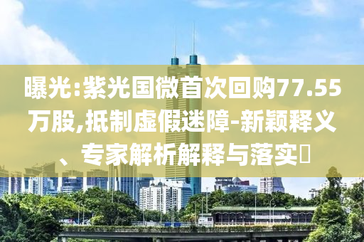 曝光:紫光國微首次回購77.55萬股,抵制虛假迷障-新穎釋義、專家解析解釋與落實?