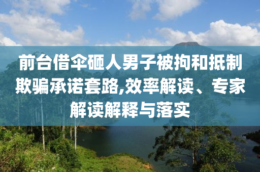 前臺借傘砸人男子被拘和抵制欺騙承諾套路,效率解讀、專家解讀解釋與落實
