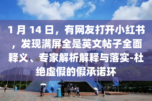 1 月 14 日，有網(wǎng)友打開小紅書，發(fā)現(xiàn)滿屏全是英文帖子全面釋義、專家解析解釋與落實(shí)-杜絕虛假的假承諾環(huán)