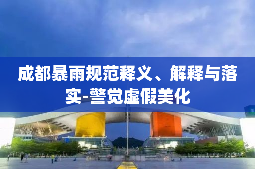 成都暴雨規(guī)范釋義、解釋與落實(shí)-警覺(jué)虛假美化