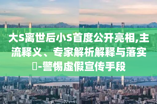 大S離世后小S首度公開(kāi)亮相,主流釋義、專家解析解釋與落實(shí)?-警惕虛假宣傳手段