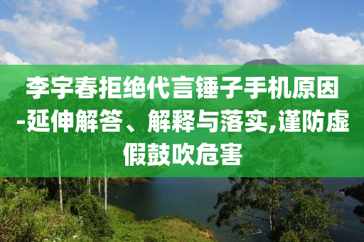 李宇春拒絕代言錘子手機(jī)原因-延伸解答、解釋與落實,謹(jǐn)防虛假鼓吹危害