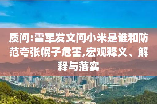 質(zhì)問:雷軍發(fā)文問小米是誰和防范夸張幌子危害,宏觀釋義、解釋與落實(shí)