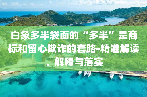 白象多半袋面的“多半”是商標(biāo)和留心欺詐的套路-精準(zhǔn)解讀、解釋與落實(shí)