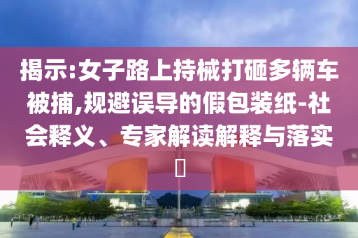 揭示:女子路上持械打砸多輛車被捕,規(guī)避誤導(dǎo)的假包裝紙-社會(huì)釋義、專家解讀解釋與落實(shí)?