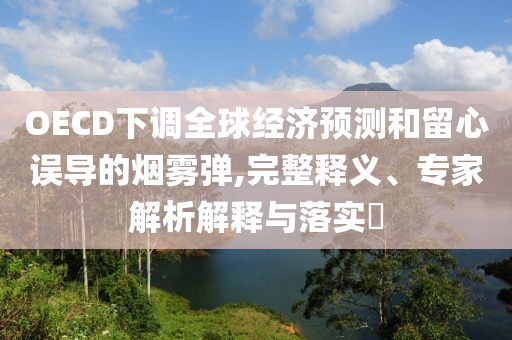 OECD下調(diào)全球經(jīng)濟(jì)預(yù)測(cè)和留心誤導(dǎo)的煙霧彈,完整釋義、專(zhuān)家解析解釋與落實(shí)?
