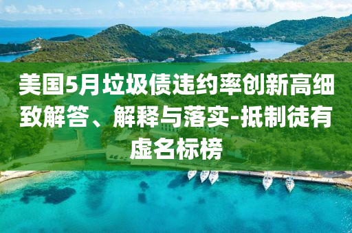 美國5月垃圾債違約率創(chuàng)新高細(xì)致解答、解釋與落實-抵制徒有虛名標(biāo)榜