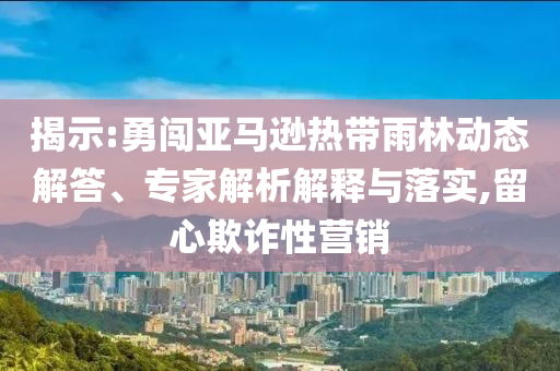 揭示:勇闖亞馬遜熱帶雨林動(dòng)態(tài)解答、專家解析解釋與落實(shí),留心欺詐性營銷