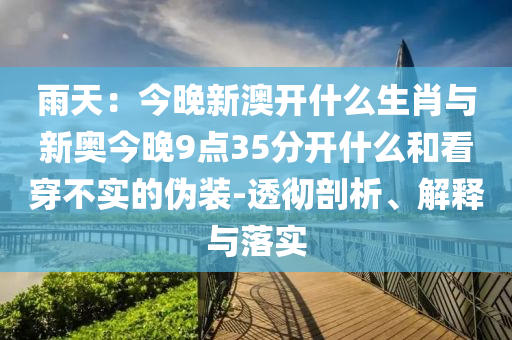 雨天：今晚新澳開什么生肖與新奧今晚9點35分開什么和看穿不實的偽裝-透徹剖析、解釋與落實