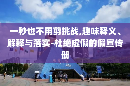 一秒也不用剪挑戰(zhàn),趣味釋義、解釋與落實-杜絕虛假的假宣傳冊