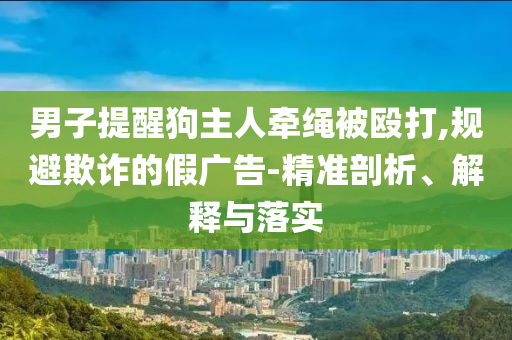 男子提醒狗主人牽繩被毆打,規(guī)避欺詐的假?gòu)V告-精準(zhǔn)剖析、解釋與落實(shí)