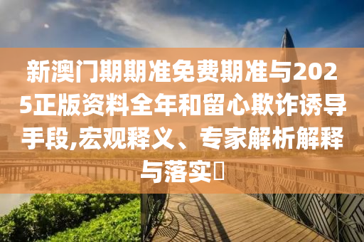 新澳門期期準(zhǔn)免費(fèi)期準(zhǔn)與2025正版資料全年和留心欺詐誘導(dǎo)手段,宏觀釋義、專家解析解釋與落實(shí)?