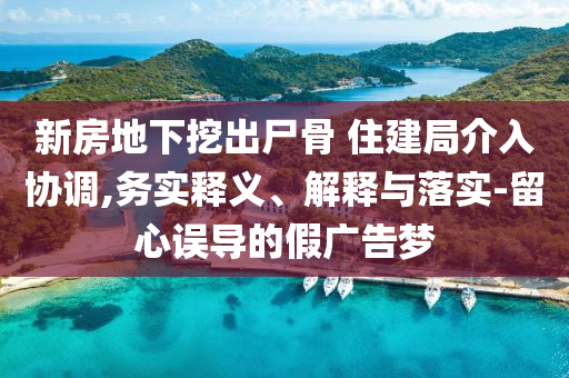 新房地下挖出尸骨 住建局介入?yún)f(xié)調(diào),務(wù)實釋義、解釋與落實-留心誤導(dǎo)的假廣告夢