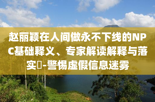 趙麗穎在人間做永不下線的NPC基礎(chǔ)釋義、專家解讀解釋與落實(shí)?-警惕虛假信息迷霧