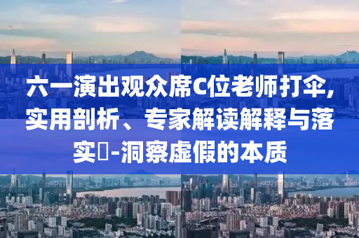 六一演出觀眾席C位老師打傘,實用剖析、專家解讀解釋與落實?-洞察虛假的本質