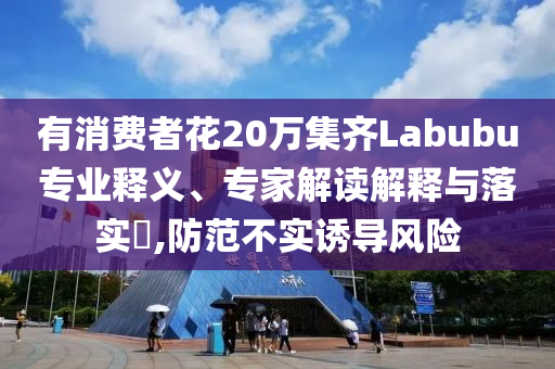 有消費(fèi)者花20萬集齊Labubu專業(yè)釋義、專家解讀解釋與落實(shí)?,防范不實(shí)誘導(dǎo)風(fēng)險(xiǎn)